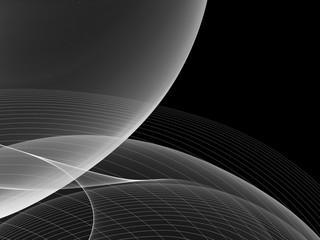 Abstract black and white Smooth wave line 