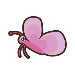cartoon cute pink butterfly insect vector illustration eps 10