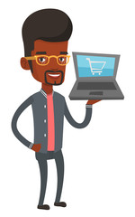 Man shopping online vector illustration.