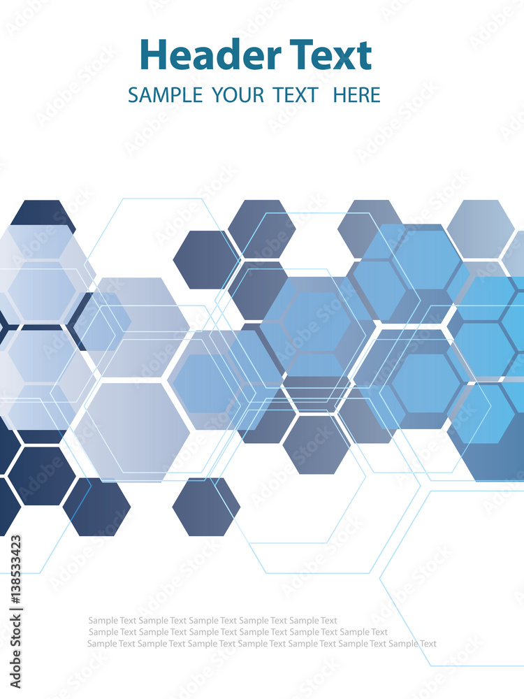 Canvas Prints vector abstract geometric background. template brochure design. blue hexagon shape