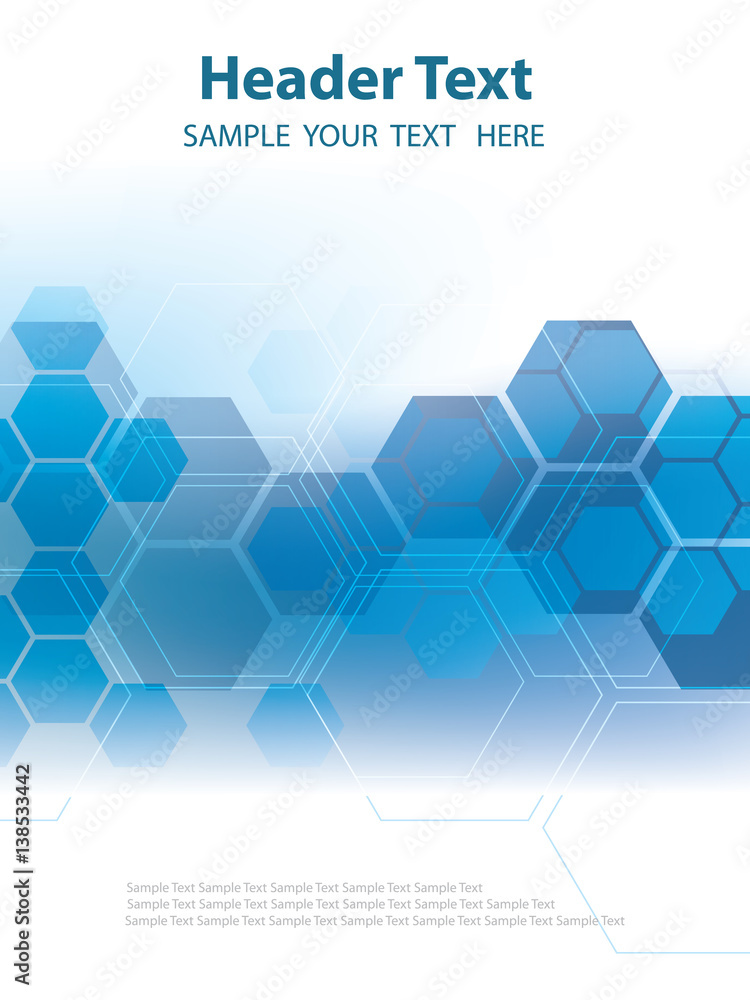 Canvas Prints vector abstract geometric background. template brochure design. blue hexagon shape