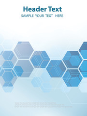 Obraz na płótnie Canvas Vector Abstract geometric background. Template brochure design. Blue hexagon shape
