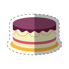 cake dessert party celebration shadow vector illustration eps 10