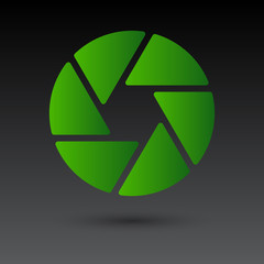 Shutter icon isolated on grey background, for web design, app, logo, UI, vector illustration