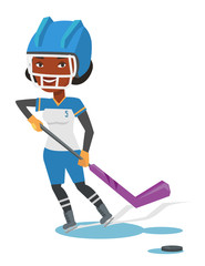 Ice hockey player vector illustration.