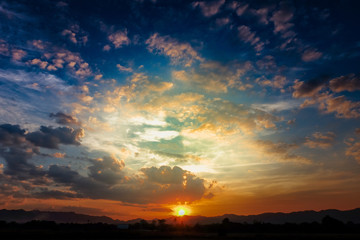 sky clouds sunset and sunlight background.