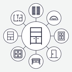Set of 9 room outline icons