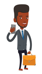 Business man making selfie vector illustration.