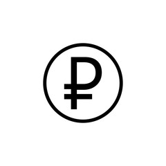 Ruble coin solid icon, finance and business, ruble sign vector graphics, a filled pattern on a white background, eps 10.