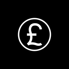 Pound sterling coin solid icon, finance and business, Pound sign vector graphics, a filled pattern on a black background, eps 10.