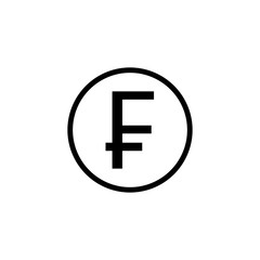 Swiss franc coin solid icon, finance and business, franс sign vector graphics, a filled pattern on a white background, eps 10.