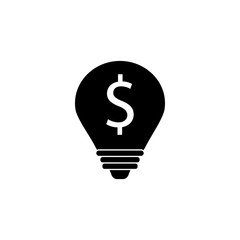 Business idea solid icon, finance and business, lightbulb with dollar sign vector graphics, a filled pattern on a white background, eps 10.