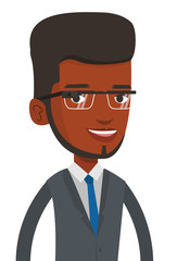 Man wearing smart glass vector illustration.