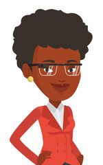 Woman wearing smart glass vector illustration.