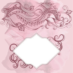 Frame and pattern on old background