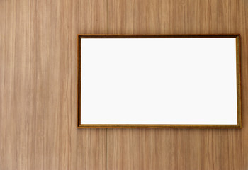 picture frame on the wall Wooden .copy space