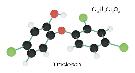 molecule C12H7Cl3O2 Triclosan