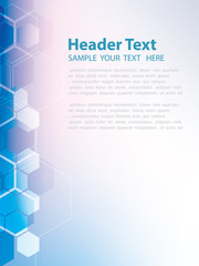 Vector Abstract geometric background. Template brochure design. Blue hexagon shape