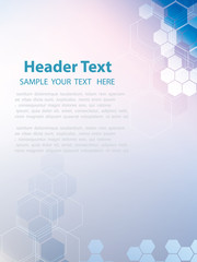 Vector Abstract geometric background. Template brochure design. Blue hexagon shape