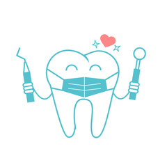 Dentist concept in the form of a tooth in a mask