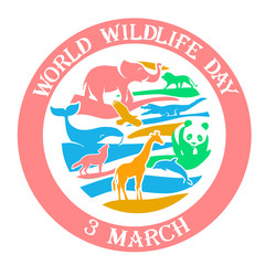 Greeting card Wildlife Day 3 March