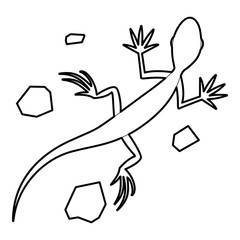 Salamander icon, outline style