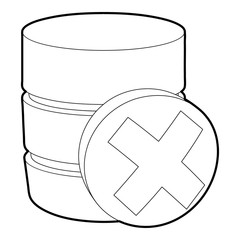 Closed database icon, outline style