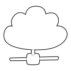 Cloud database icon, outline style