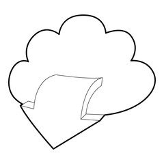 Outgoing database icon, outline style