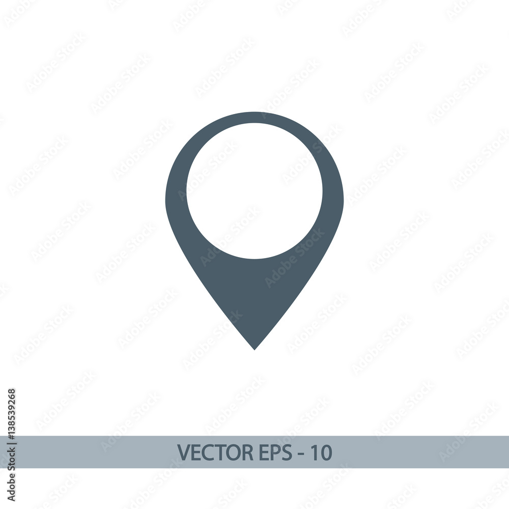 Poster map pointer flat icon, vector illustration. flat design style