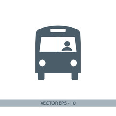 Bus icon, vector illustration. Flat design style