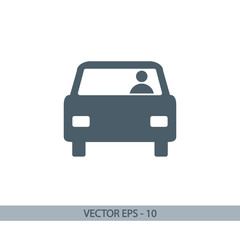 Car icon, vector illustration. Flat design style