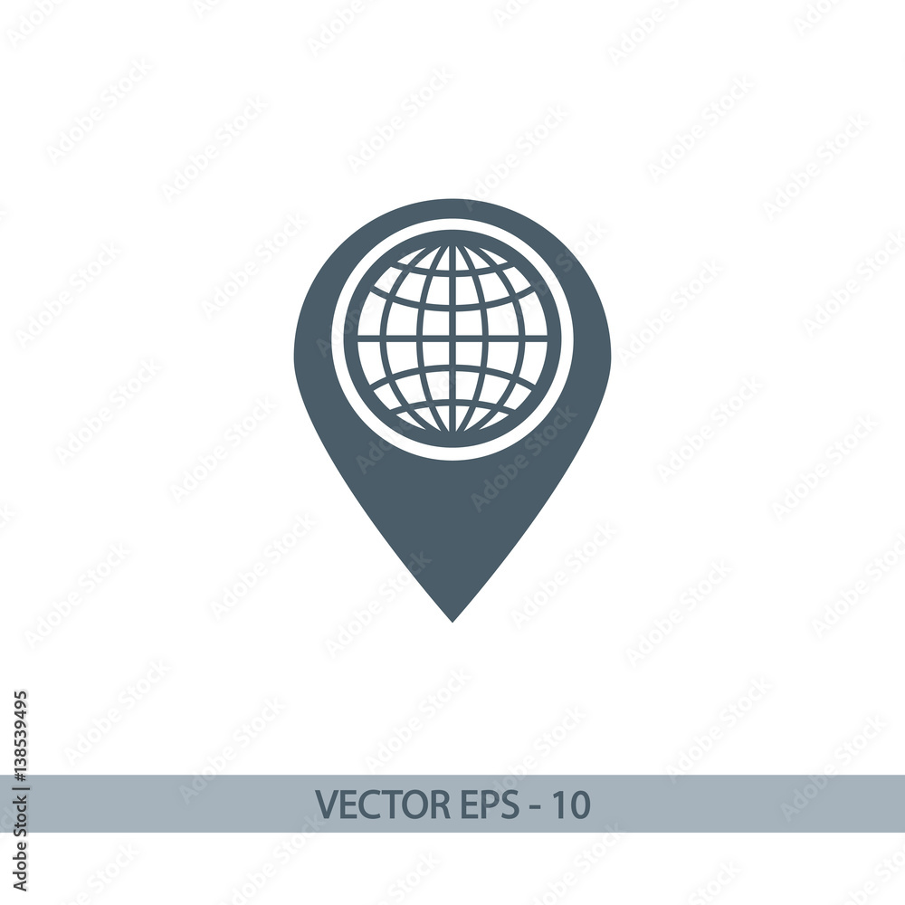 Poster map pointer flat icon, vector illustration. flat design style