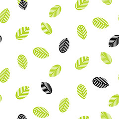 Greenery leaves seamless vector pattern. Simple foliage green and white background.