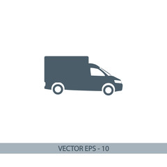 Truck icon, vector illustration. Flat design style