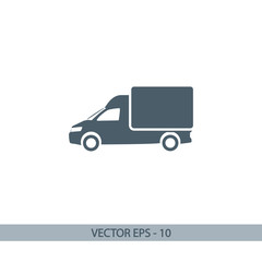 Truck icon, vector illustration. Flat design style