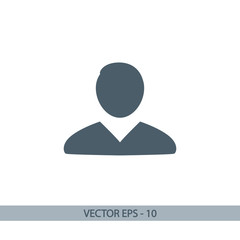 man icon, vector illustration. Flat design style 