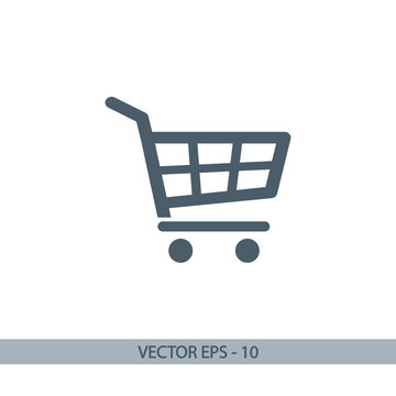 shopping cart icon, vector illustration. Flat design style