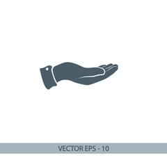 Hand icon, vector illustration. Flat design style
