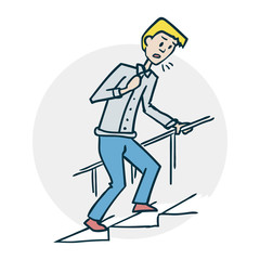 Man climbs the stairs