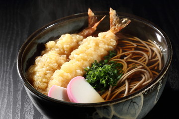 海老天そば　Japanese Soba noodles