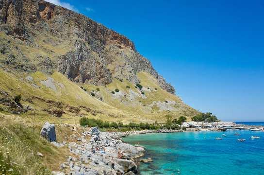 Lagoon in Riserva Naturale Di Capo Gallo, Mondello, Italy
