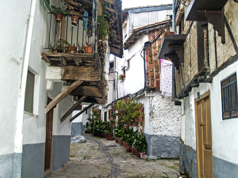 Traditionals buildings on jewish neighborhood in Hervas, Spain