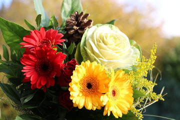 Blumenstrauß mit Zierkohl 