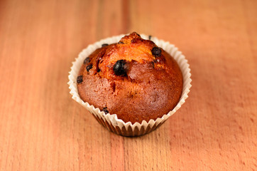 Cupcake on a wooden table