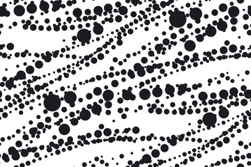 minimalistic messy black ink concept seamless pattern. modern simple dots silhouette repeatable motif. vector illustration