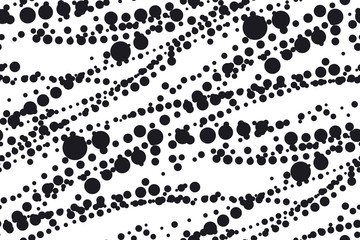minimalistic messy black ink concept seamless pattern. modern simple dots silhouette repeatable motif. vector illustration