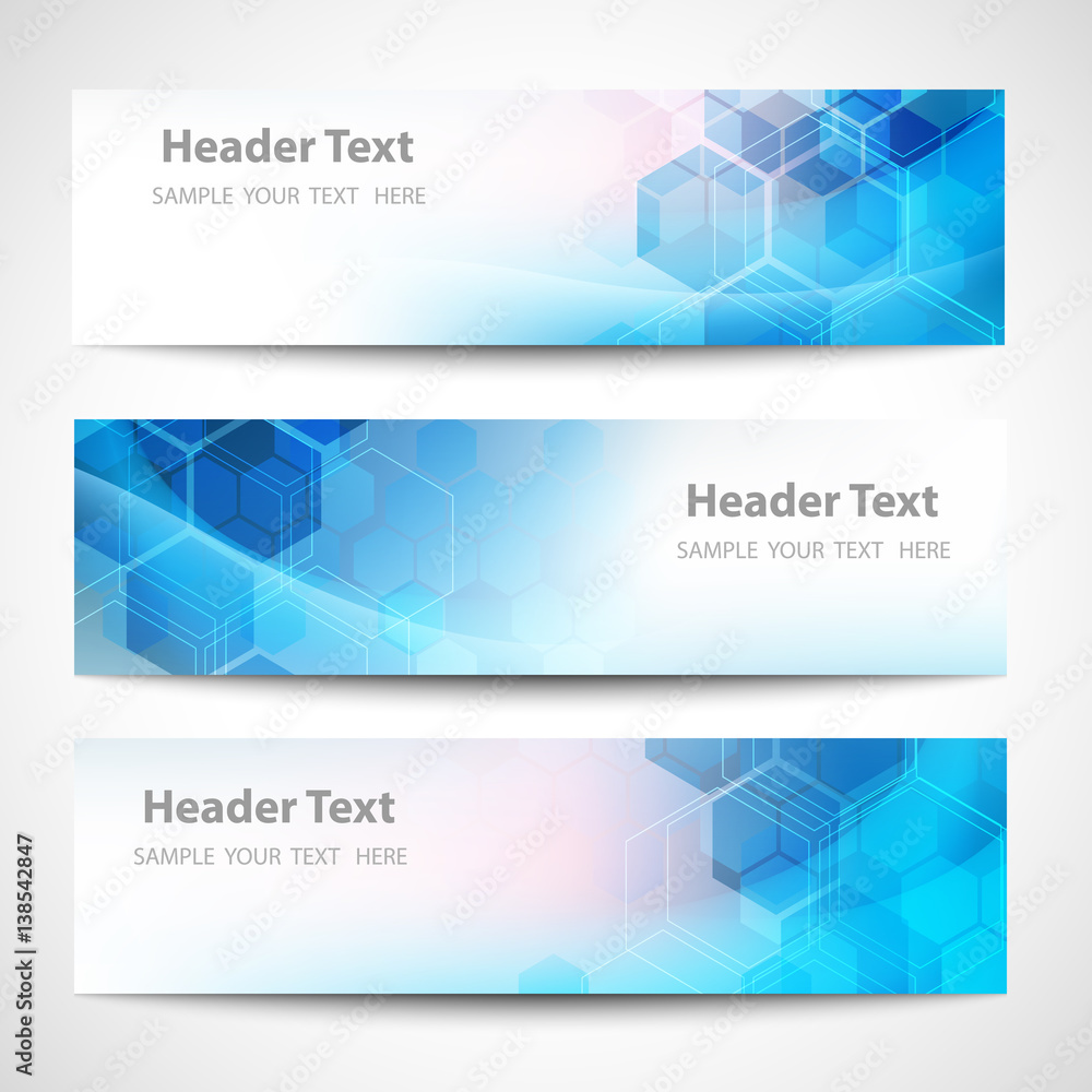 Canvas Prints vector banner abstract geometric background. template brochure design. blue hexagon shape