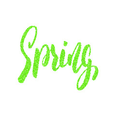 Spring leaves lettering. Calligraphy for seasonal banners, cards etc.