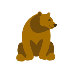 Bear vector illustration style  Flat
